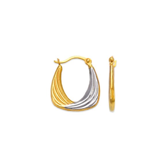14K REAL GOLD Hollow Super Light Hoop Earrings